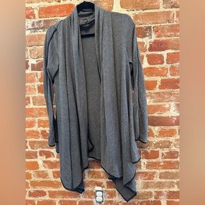 Velvet detailing grey cardigan